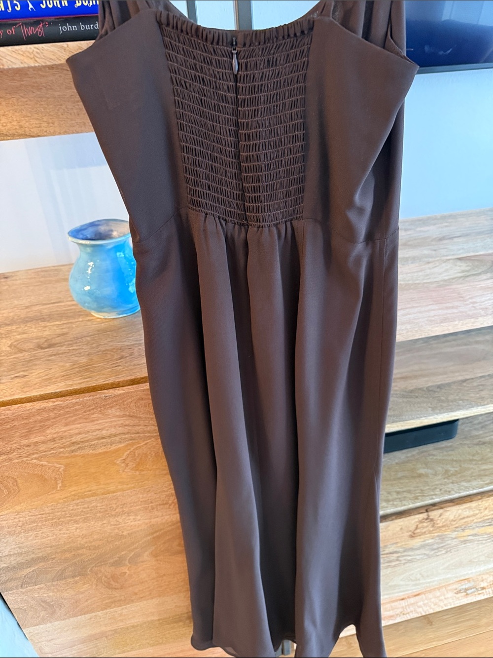 Slip Midi Dress in Dark Brown - Picture 3 of 3